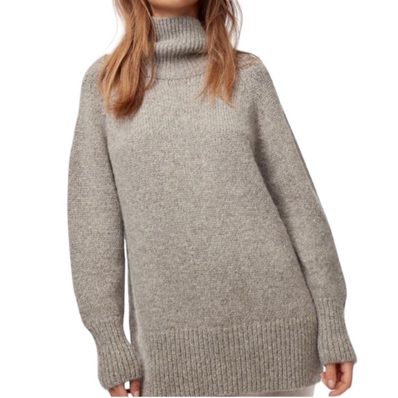 Aritzia Sweaters - Aritzia The Group Babaton Sz XS Alpaca Wool Long Line Turtleneck Sweater Grey